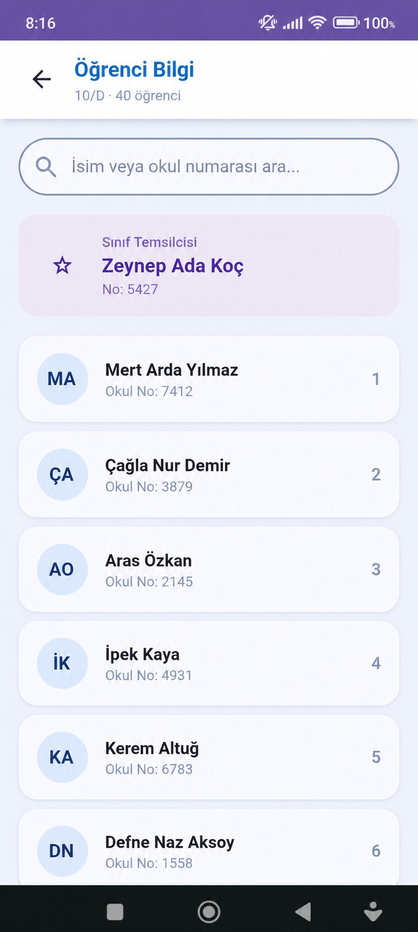 MSAL Öğrenci Öğrenci Bilgi