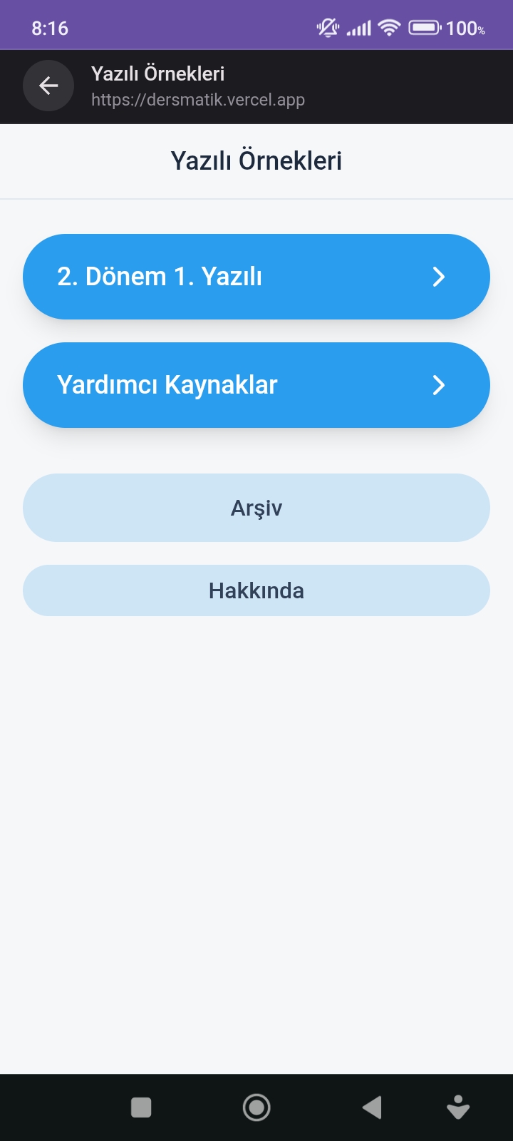 MSAL Öğrenci Yazılı Örnekleri Ekranı